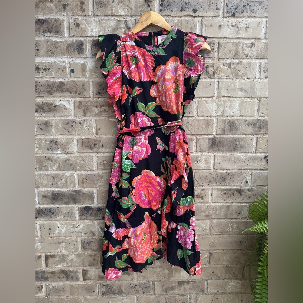 Banjanan Audrey Eliza Rose Garden Gloral Print Mini Dress size Medium